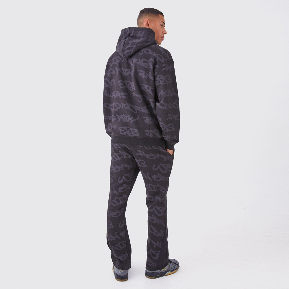 Tall Oversized Embroidred Hooded Tracksuit – Purple