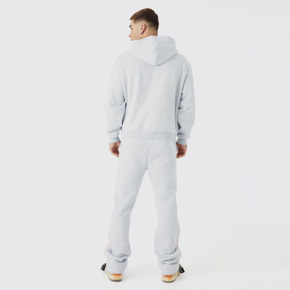Oversized Raw Edge Script Embroidred Tracksuit