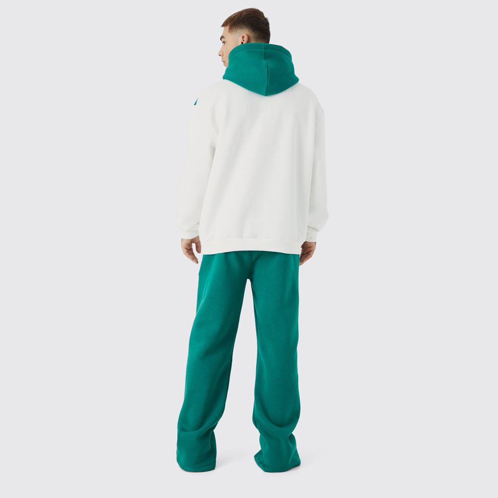 Oversized Boxy Zip Through Puff Print Gusset Tracksuit