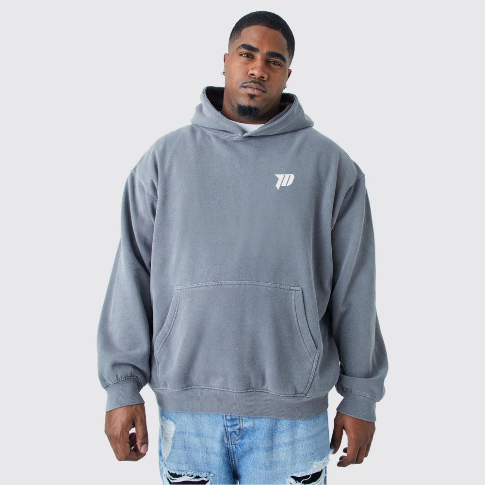 Oversized Bleach Tie Dye Skull GRraphic Hoodie – Grey