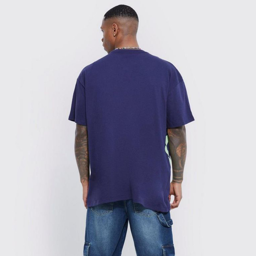 Oversized Floral Graphic Acid Wash T-Shirt – Charcoa