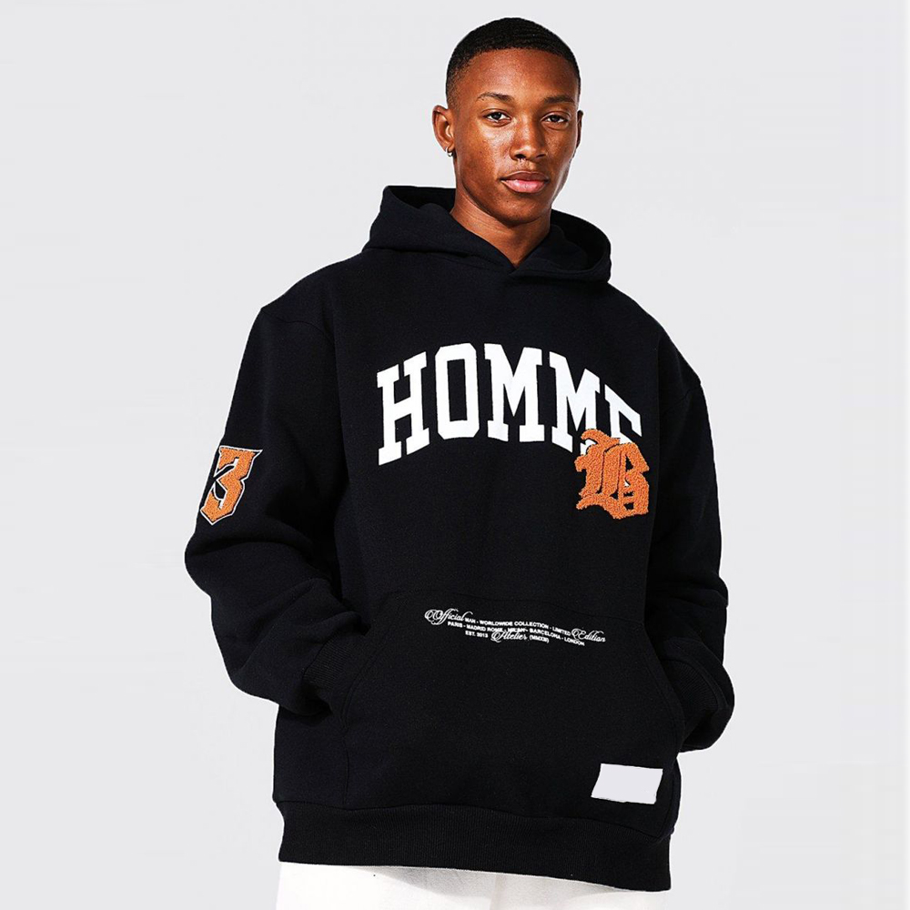 Oversize Hooded Sweatshirt With Stitching Detail Long Sleeve