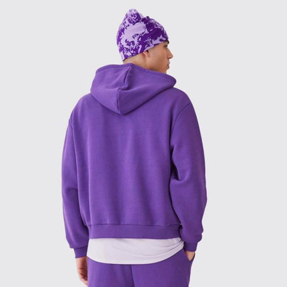 Boxy Fit Homme Graffiti Print Hoodie – Light Grey
